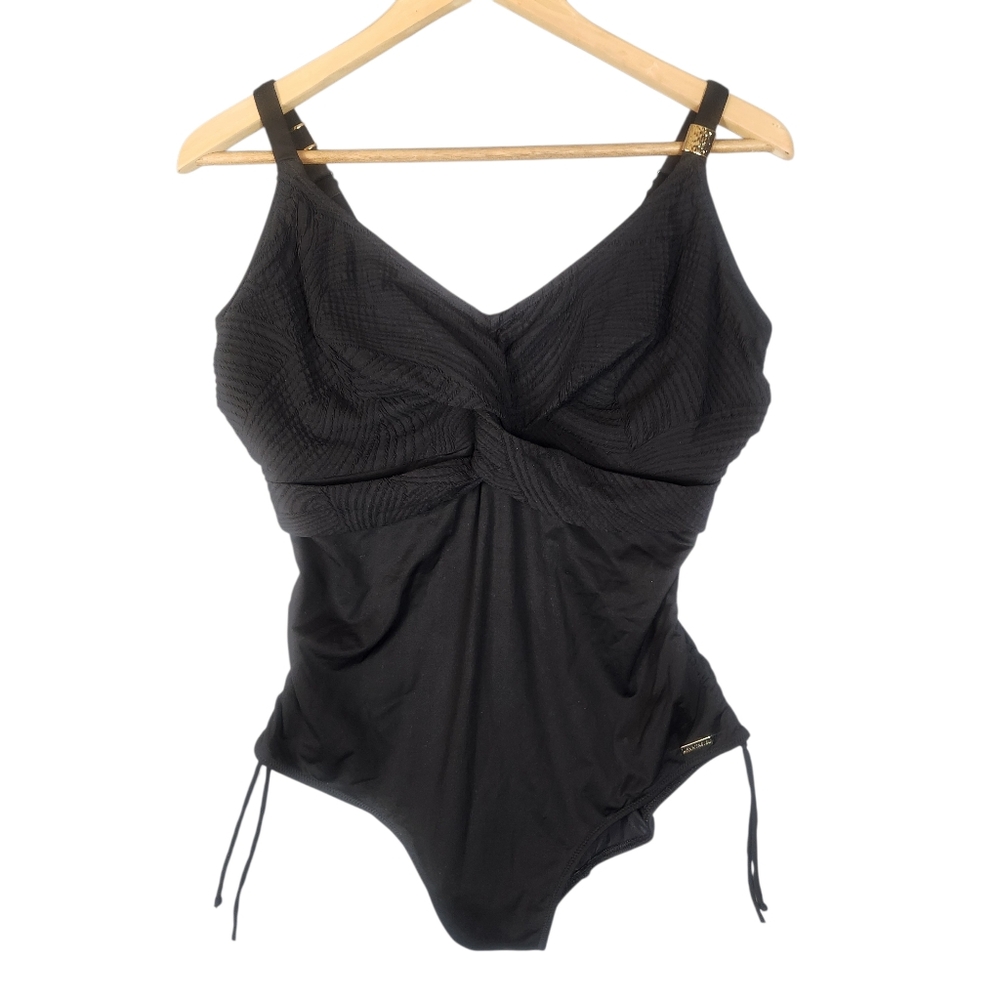 Fantasie Ottawa Underwire Twist Front‎ One Piece Swimsuit Size 36I Black